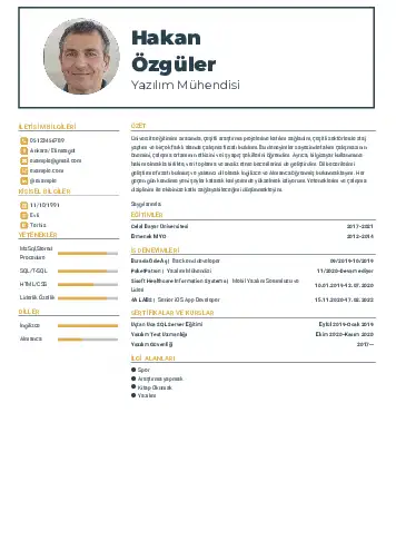 Yazılım Mühendisi Cv Örnekleri cv indir